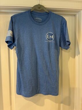 Blue Logo Short-Sleeve Men's Shirt